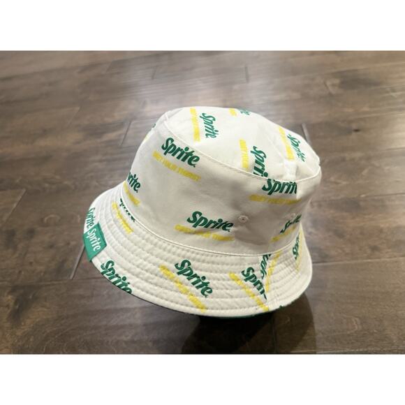 Sprite Unisex Green White All Over Print Bucket Hat Cap One Size Fit Most - Picture 8 of 12